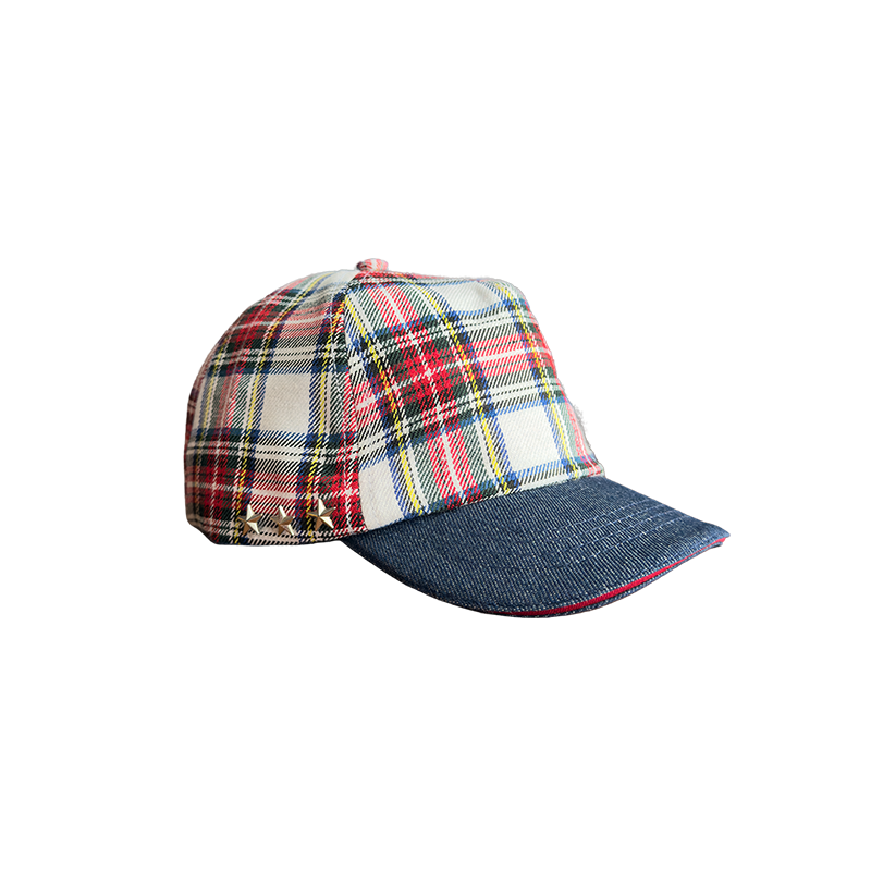 DAD Hat - PLAID DENIM BRIM