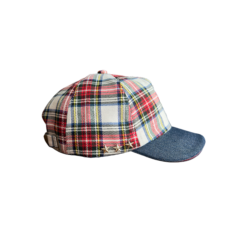 DAD Hat - PLAID DENIM BRIM
